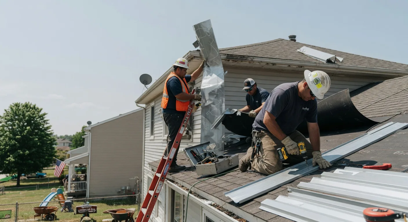 Storm Damage Metal Roof Repair in Robesonia, PA